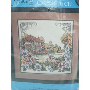 Vtg Candamar Designs Counted Cross Stitch Kit Girl In Garden